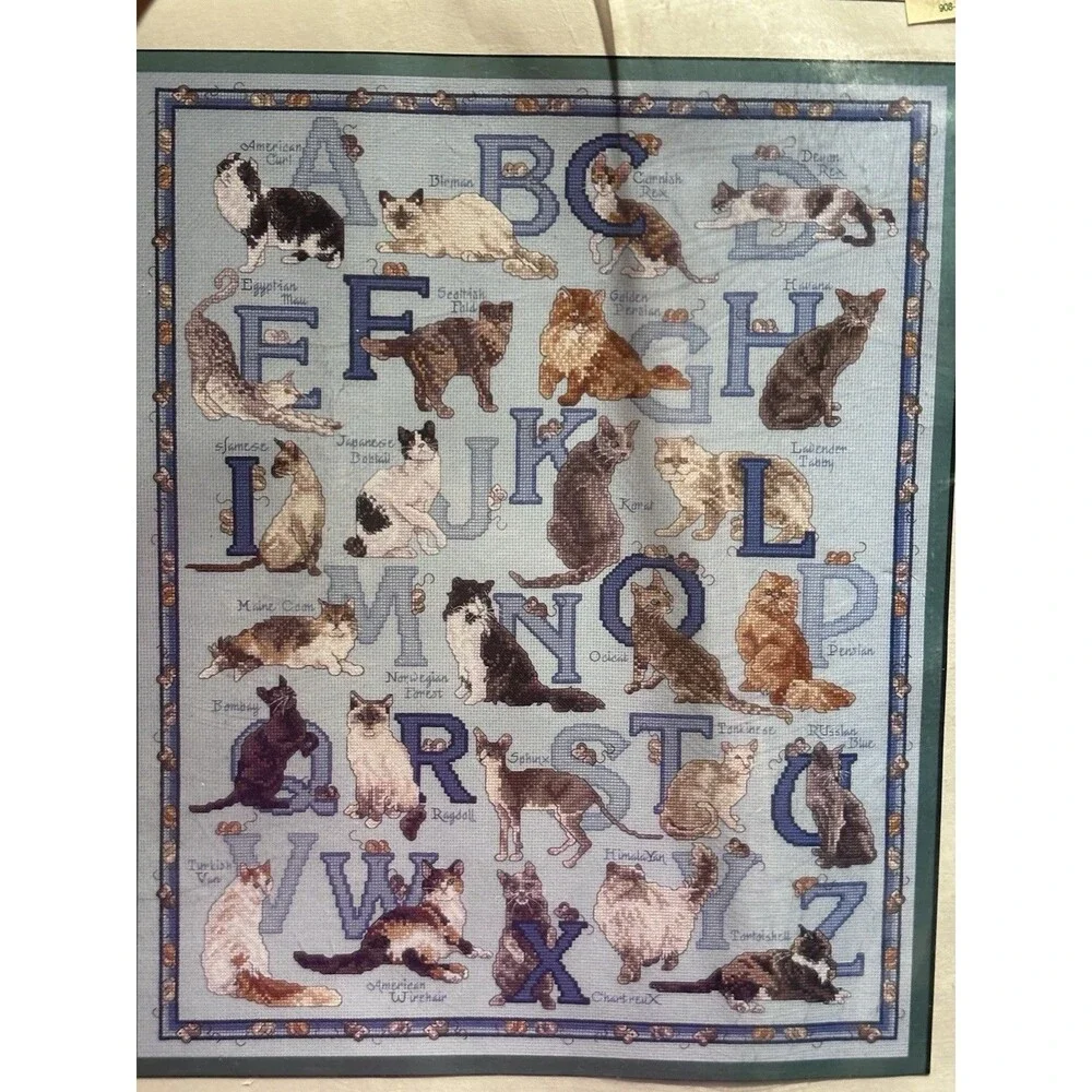 Donna Vermillion Giampa Cross Stitch Chart: CAT ALPHABET #249 Vintage 1993